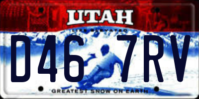 UT license plate D467RV