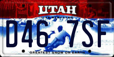 UT license plate D467SF