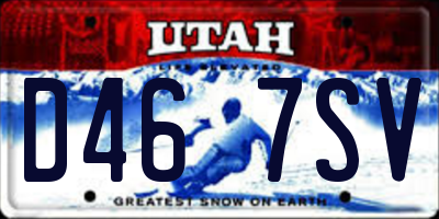 UT license plate D467SV