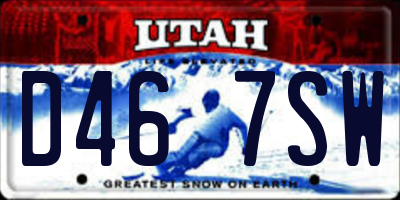 UT license plate D467SW