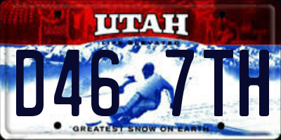 UT license plate D467TH