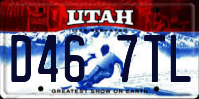 UT license plate D467TL