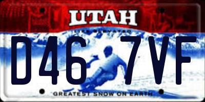 UT license plate D467VF