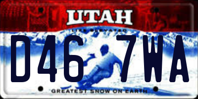 UT license plate D467WA