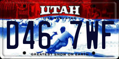 UT license plate D467WF