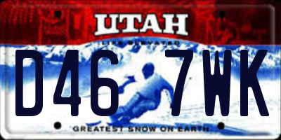 UT license plate D467WK