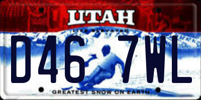 UT license plate D467WL