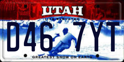 UT license plate D467YT