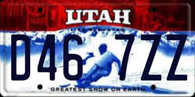 UT license plate D467ZZ