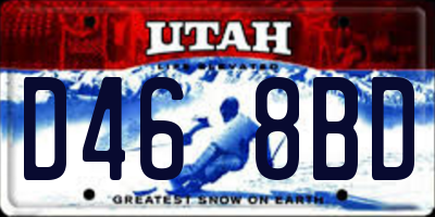 UT license plate D468BD