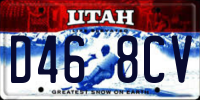 UT license plate D468CV