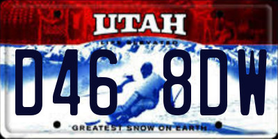 UT license plate D468DW