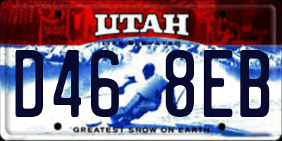 UT license plate D468EB