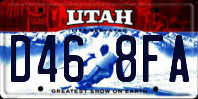 UT license plate D468FA