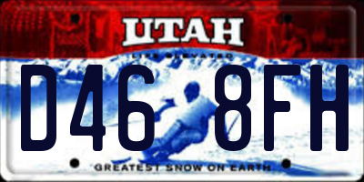 UT license plate D468FH