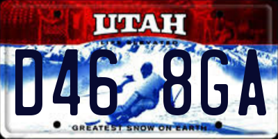 UT license plate D468GA