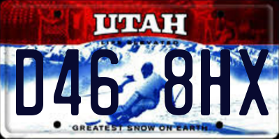 UT license plate D468HX