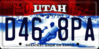 UT license plate D468PA