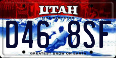 UT license plate D468SF
