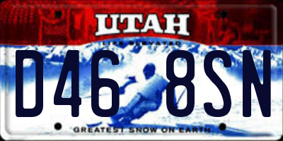 UT license plate D468SN