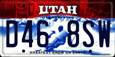 UT license plate D468SW