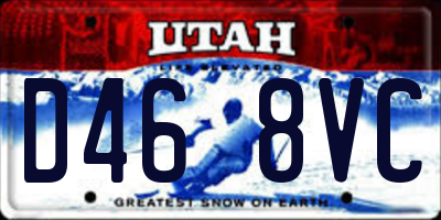 UT license plate D468VC