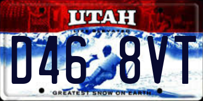 UT license plate D468VT