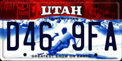 UT license plate D469FA