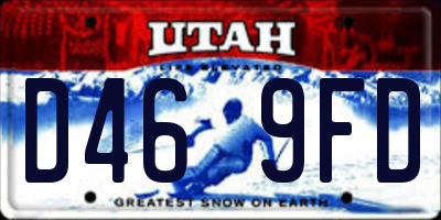 UT license plate D469FD