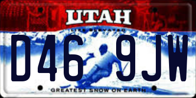 UT license plate D469JW