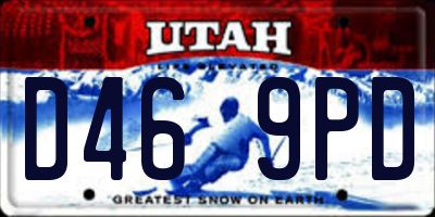 UT license plate D469PD