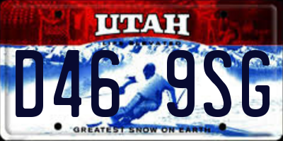 UT license plate D469SG