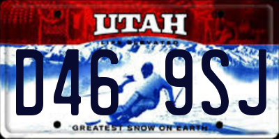 UT license plate D469SJ