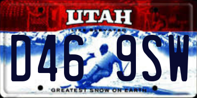 UT license plate D469SW