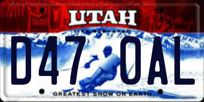 UT license plate D470AL