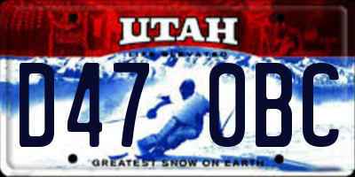 UT license plate D470BC