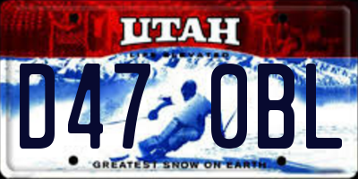 UT license plate D470BL