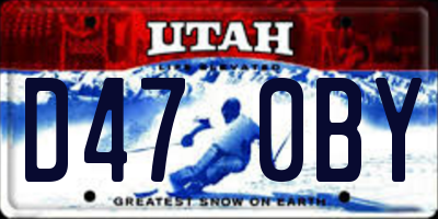 UT license plate D470BY