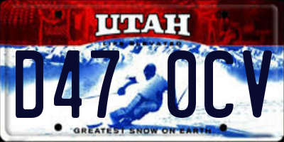 UT license plate D470CV