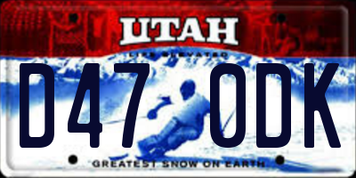 UT license plate D470DK