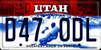 UT license plate D470DL