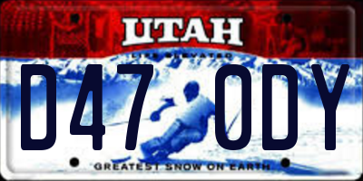 UT license plate D470DY