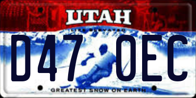 UT license plate D470EC