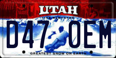 UT license plate D470EM