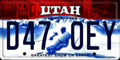 UT license plate D470EY