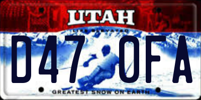 UT license plate D470FA