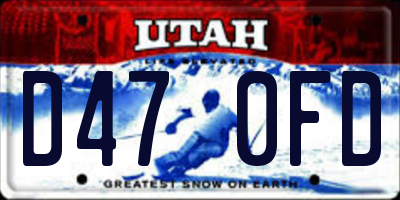 UT license plate D470FD