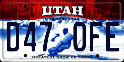 UT license plate D470FE