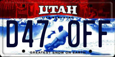 UT license plate D470FF