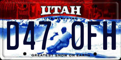 UT license plate D470FH